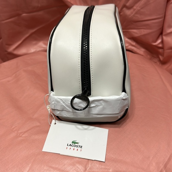 Brand new authentic w tags L a c o s t e toiletries bag white⚫️⚪️ - Picture 2 of 7